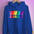 Distressed Gilbert Baker LGBTQ Pride Exclamation Points Hoodie - Royal Blue